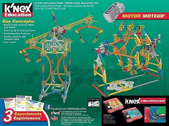 K'NEX Education - STEM Swing Ride Building Set Backside of the Box