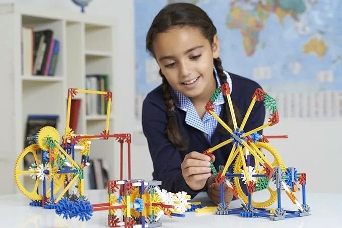Child plays with K'NEX Education STEM Explorations Gears Building Set