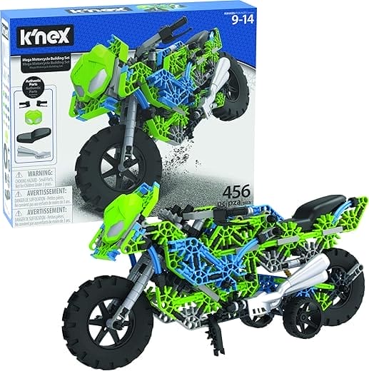 K'NEX Mega Motorcycle Building Set | Ages 9+| 456 Parts | Working Suspension| Authentic Replica Model