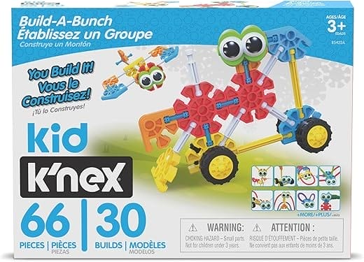 KID K’NEX – Build A Bunch Set – 66 Pieces – For Ages 3+ Construction Educational Toy (Amazon Exclusive), packaging may vary