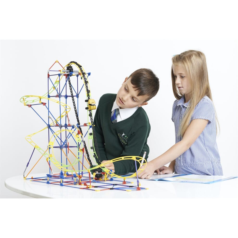 Kids build K'nex roller coast